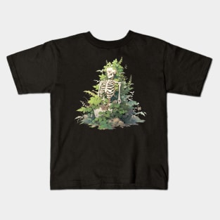 Bones And Botany Overgrown Skeleton Kids T-Shirt